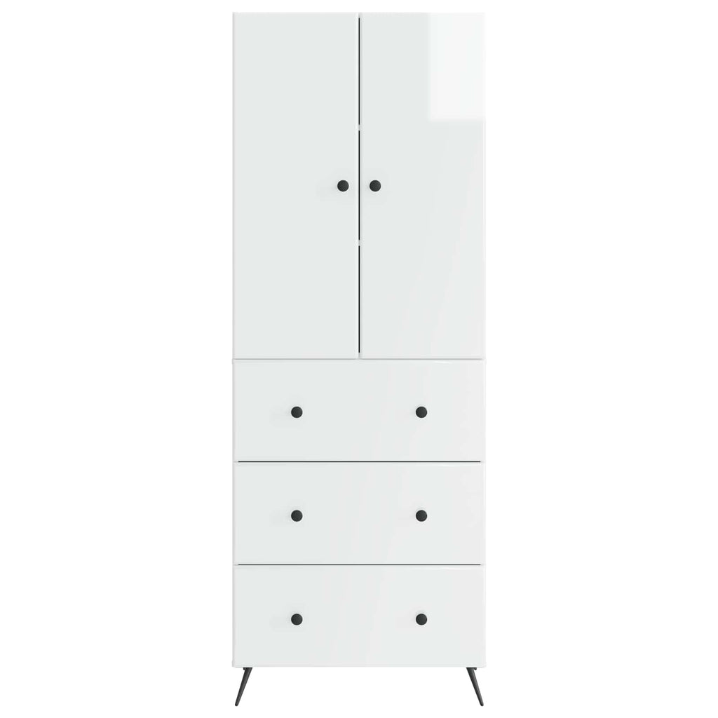 Schrankset 2 pcs Hochglanz Weiß 66 x 34,5 x 90 cm Holzwerkstoff