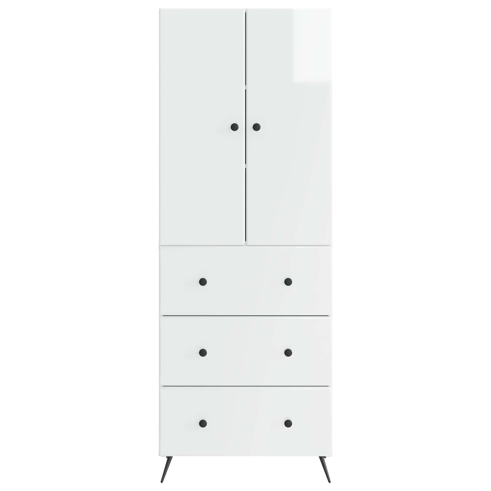 Schrankset 2 pcs Hochglanz Weiß 66 x 34,5 x 90 cm Holzwerkstoff