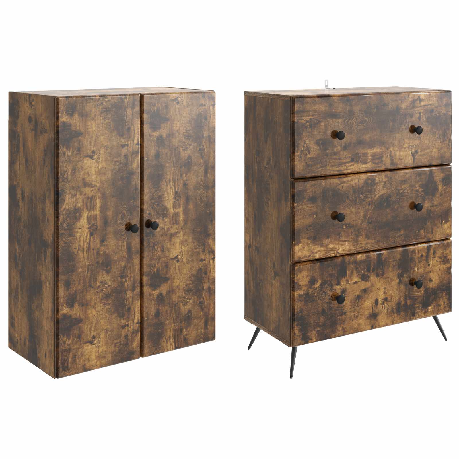 Schrankset 2 pcs Geräucherte Eiche 66 x 34,5 x 90 cm