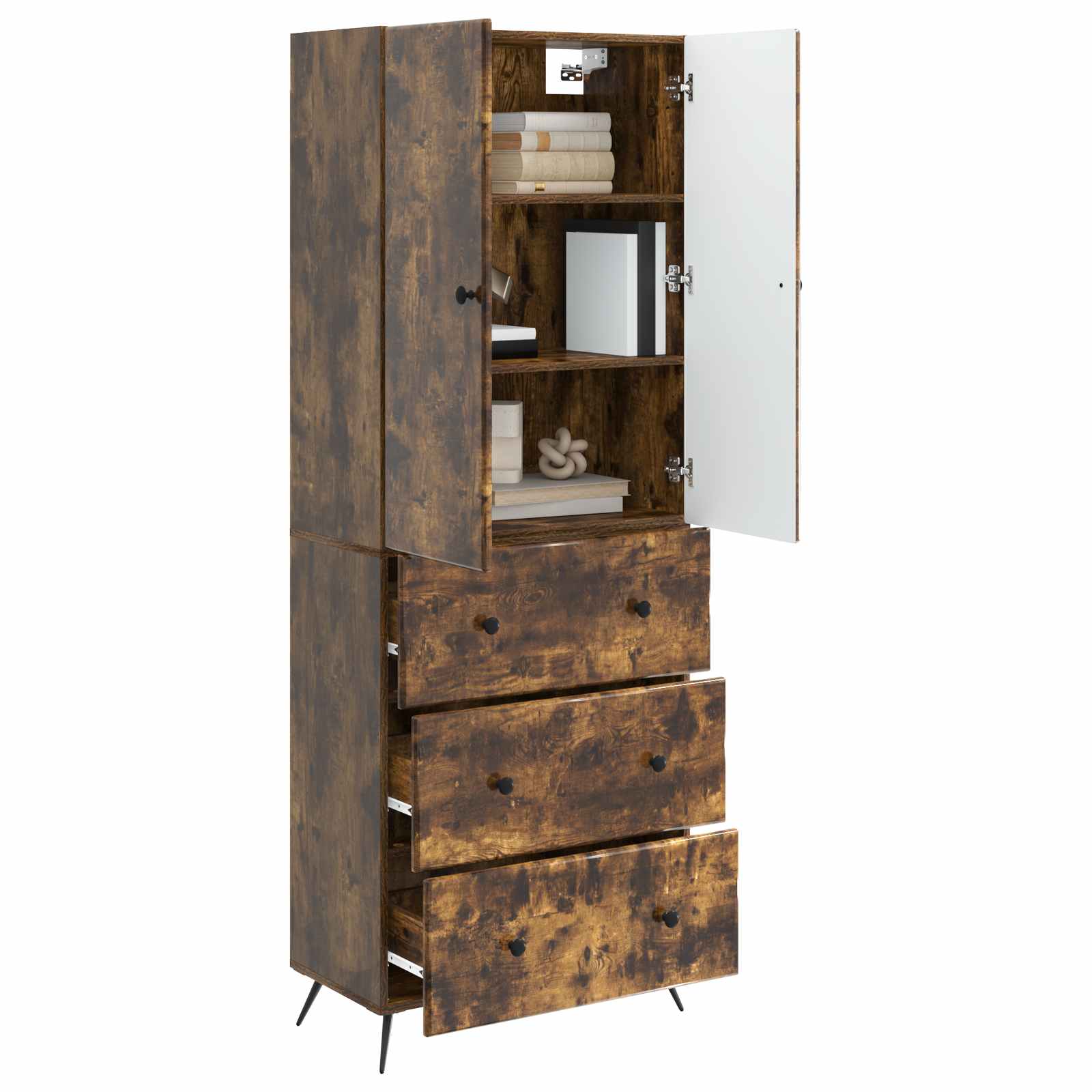 Schrankset 2 pcs Geräucherte Eiche 66 x 34,5 x 90 cm