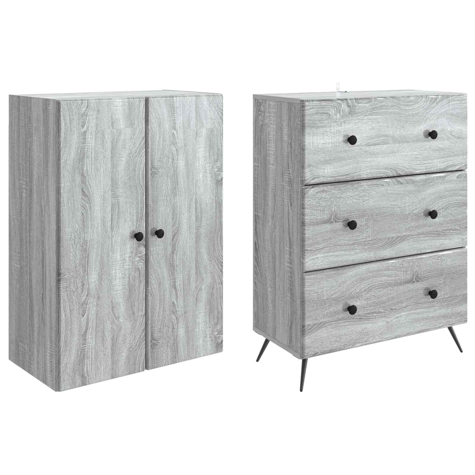 Schrankset 2 pcs Grau Sonoma 66 x 34,5 x 90 cm Holzwerkstoff
