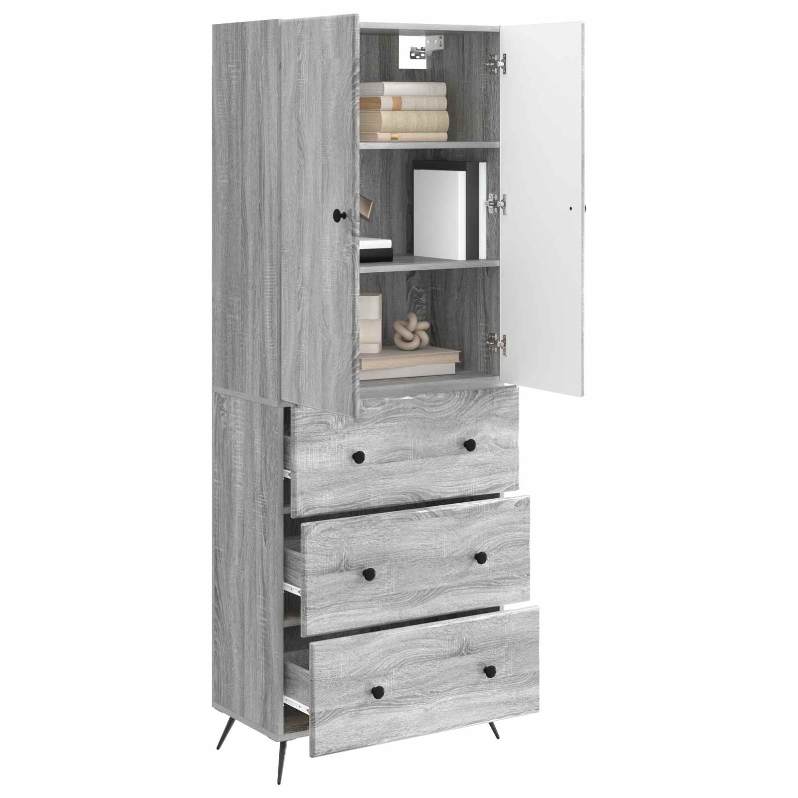Schrankset 2 pcs Grau Sonoma 66 x 34,5 x 90 cm Holzwerkstoff