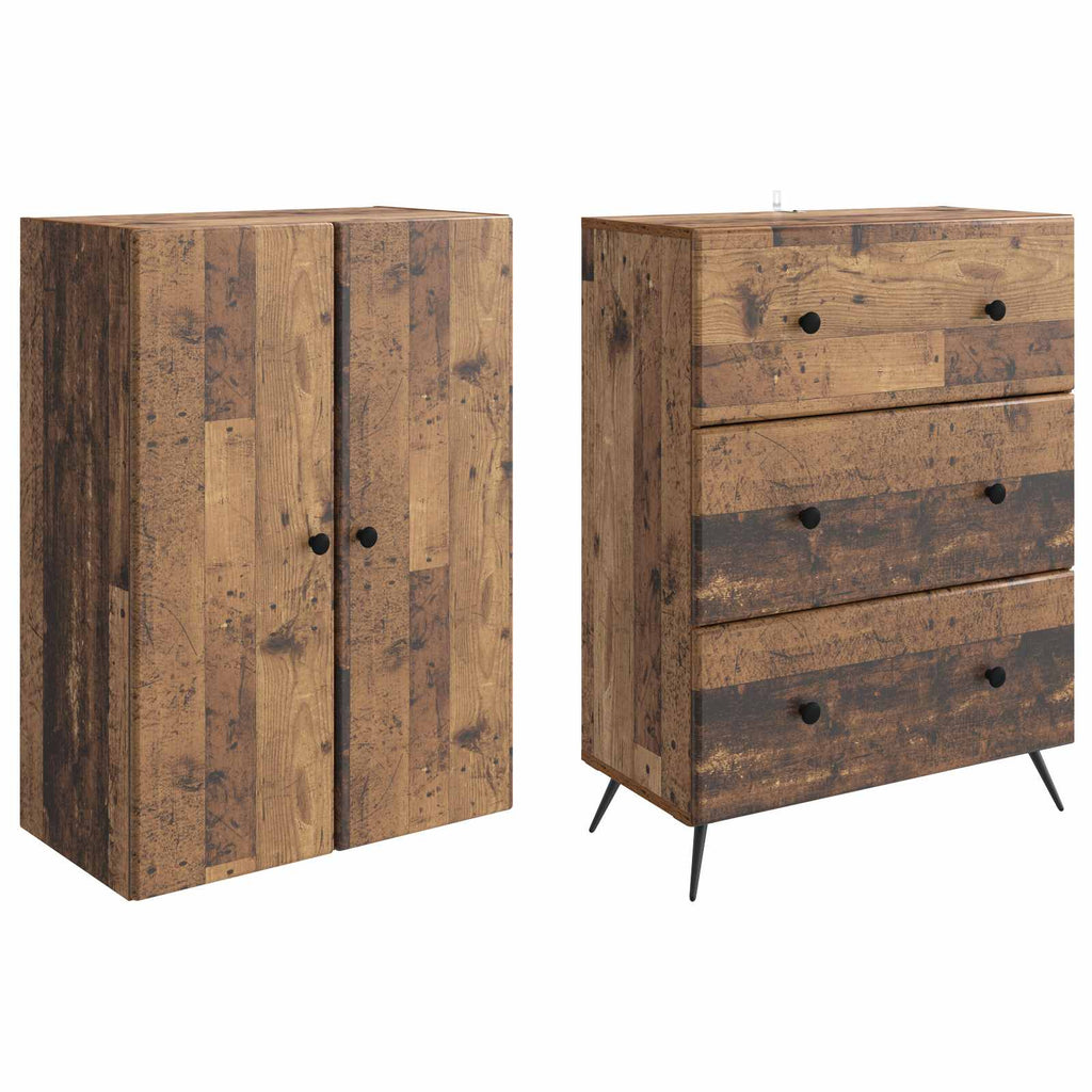 Schrankset 2 pcs Altholz 66 x 34,5 x 90 cm Holzwerkstoff