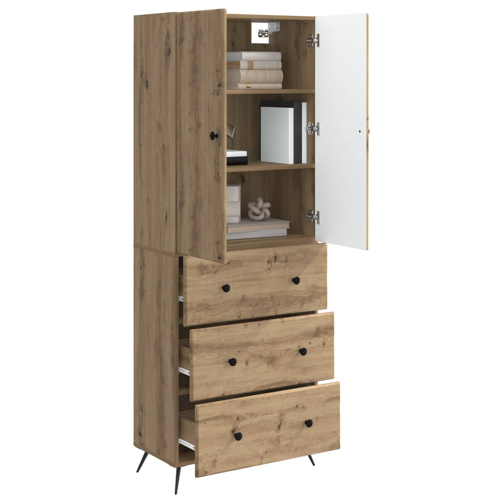 Schrankset 2 pcs Artisan-Eiche 66 x 34,5 x 90 cm Holzwerkstoff
