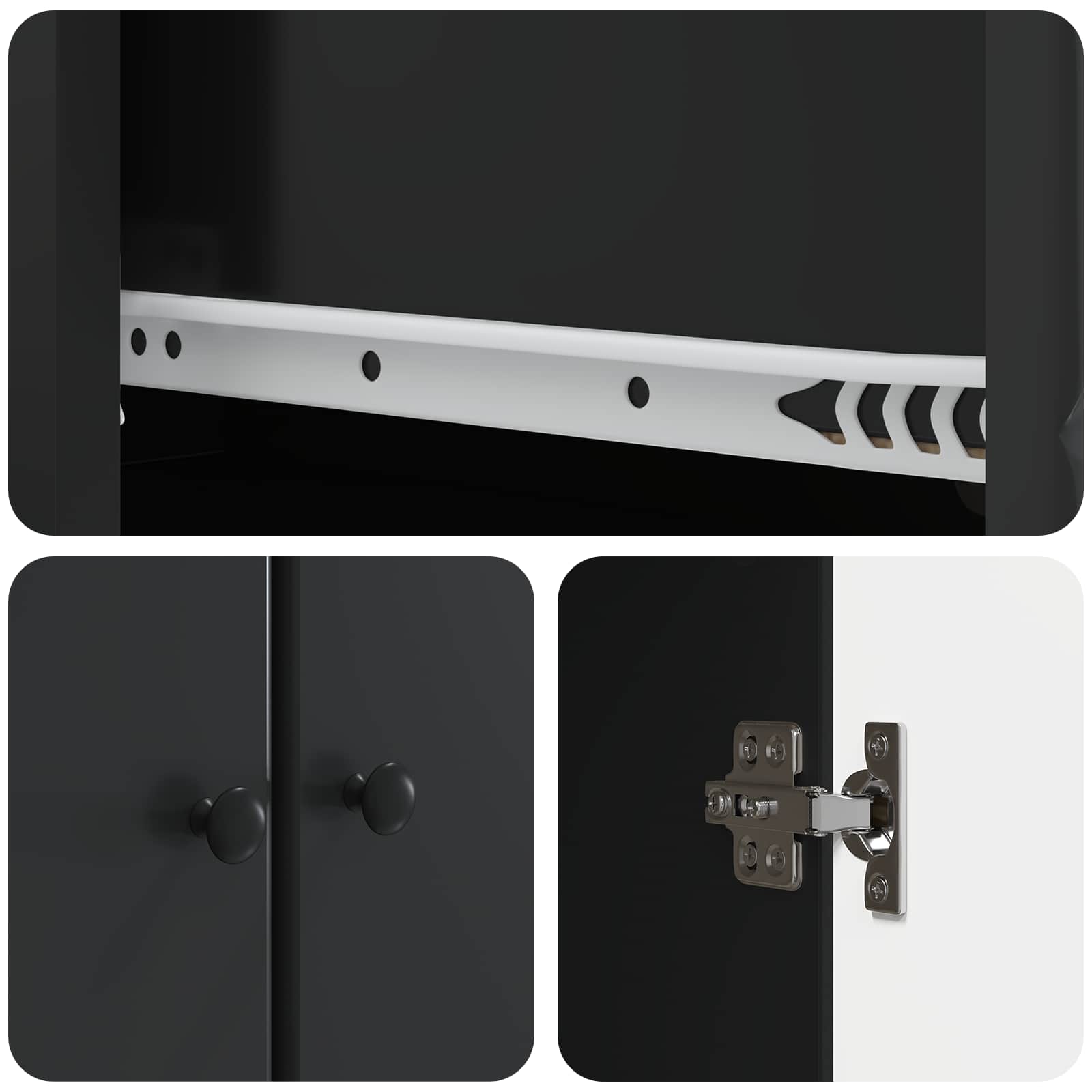 Schrankset 2 pcs Schwarz 34,5 x 34,5 x 90 cm Holzwerkstoff
