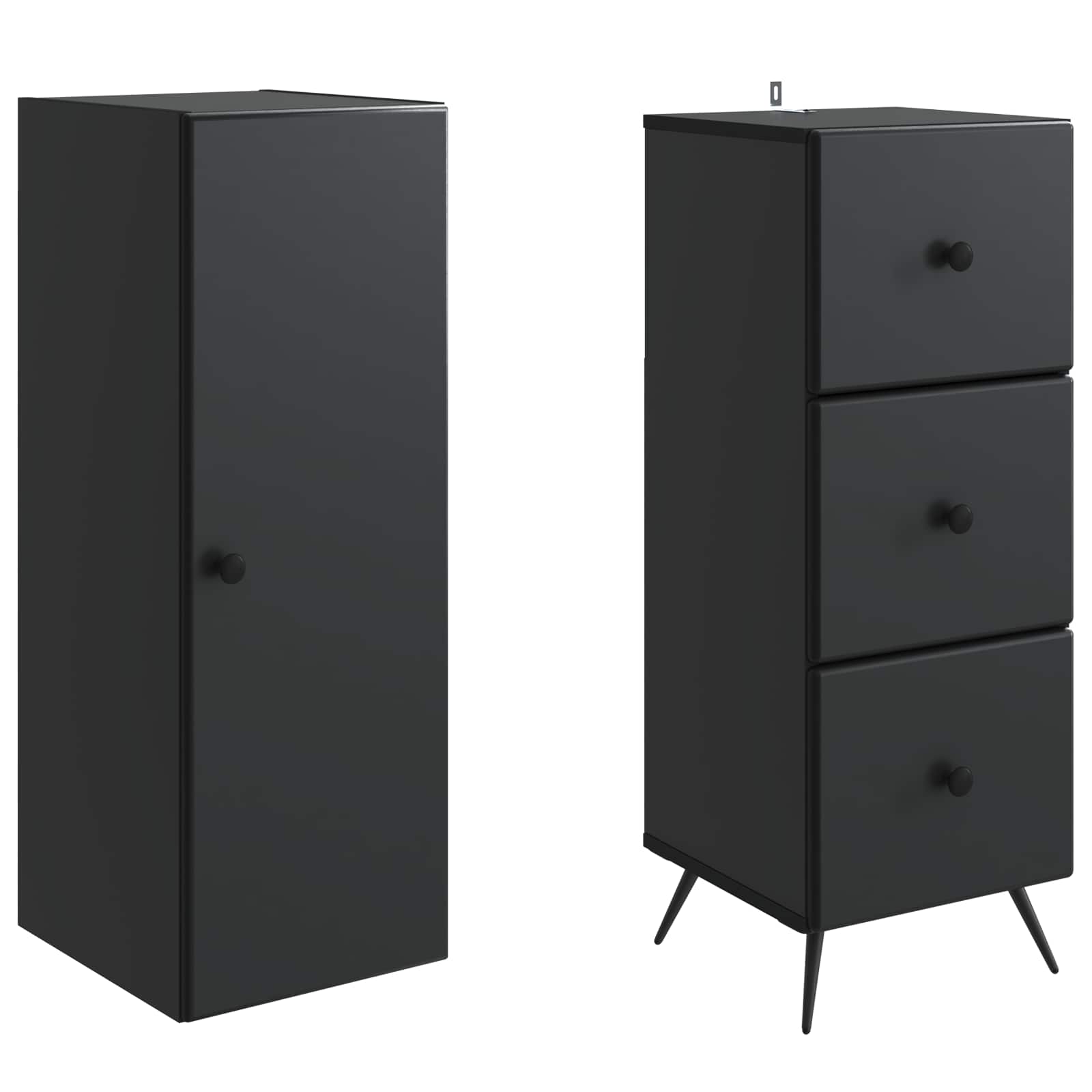 Schrankset 2 pcs Schwarz 34,5 x 34,5 x 90 cm Holzwerkstoff