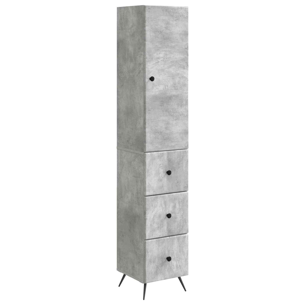 Schrankset 2 pcs Betongrau 34,5 x 34,5 x 90 cm Holzwerkstoff