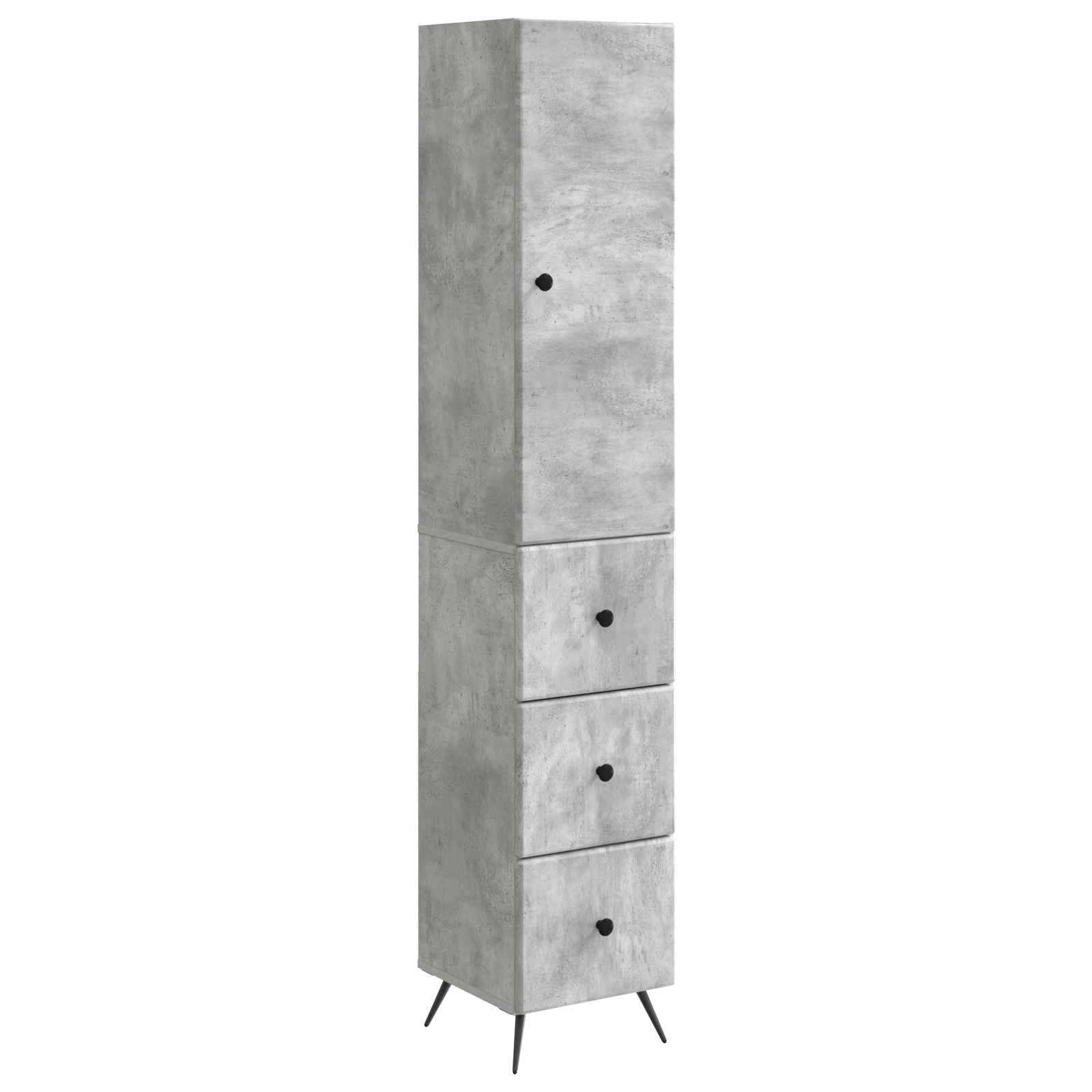 Schrankset 2 pcs Betongrau 34,5 x 34,5 x 90 cm Holzwerkstoff