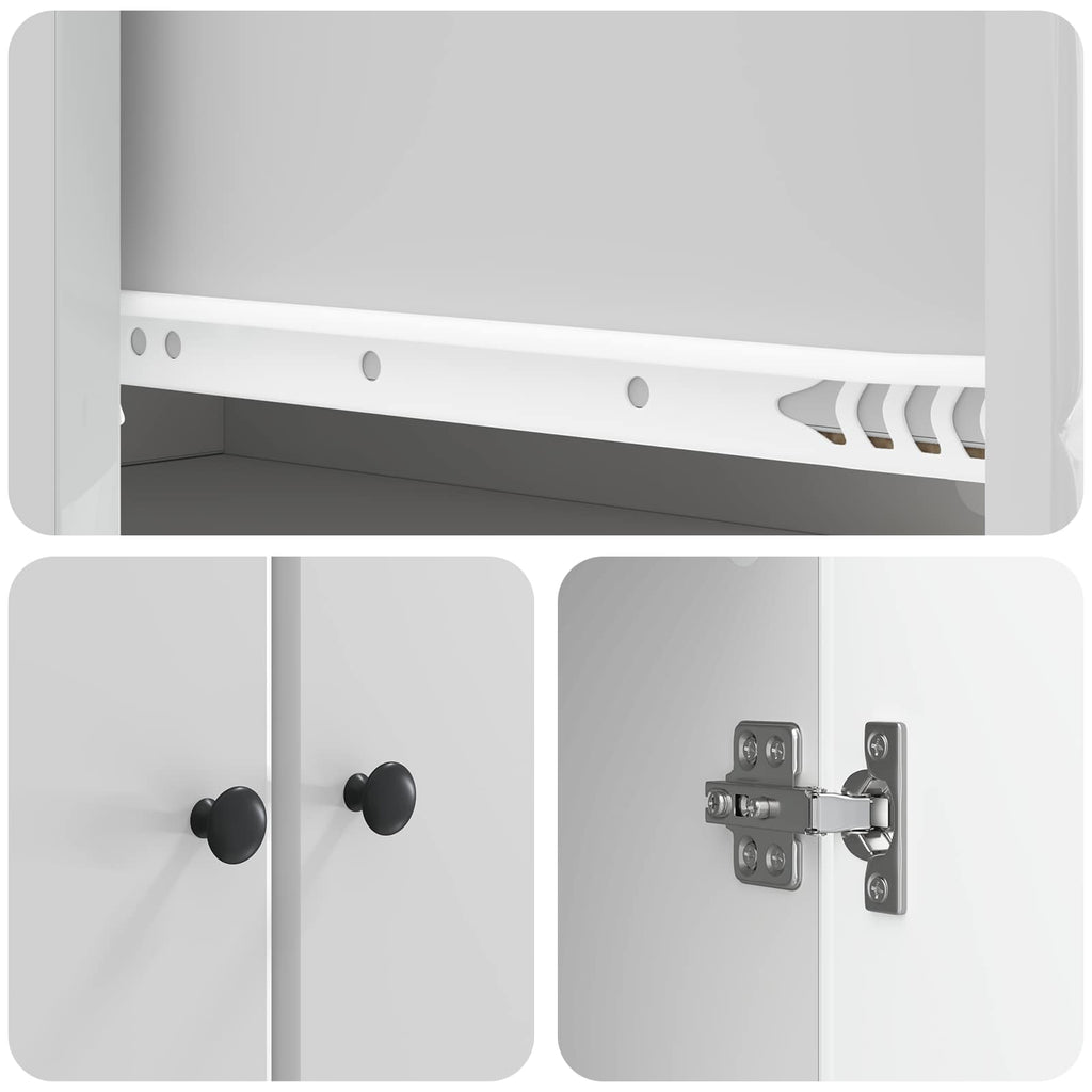 Schrankset 2 pcs Hochglanz Weiß 34,5 x 34,5 x 90 cm