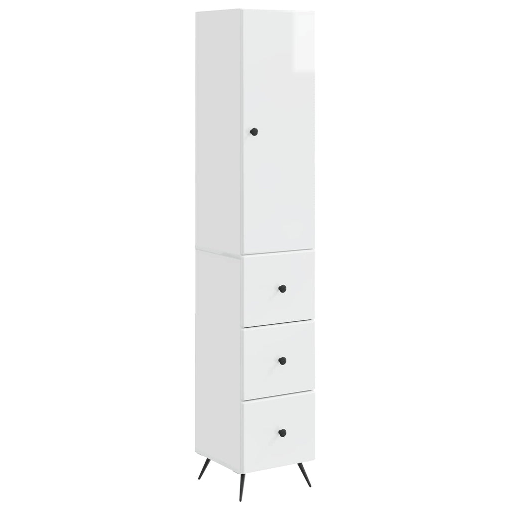 Schrankset 2 pcs Hochglanz Weiß 34,5 x 34,5 x 90 cm