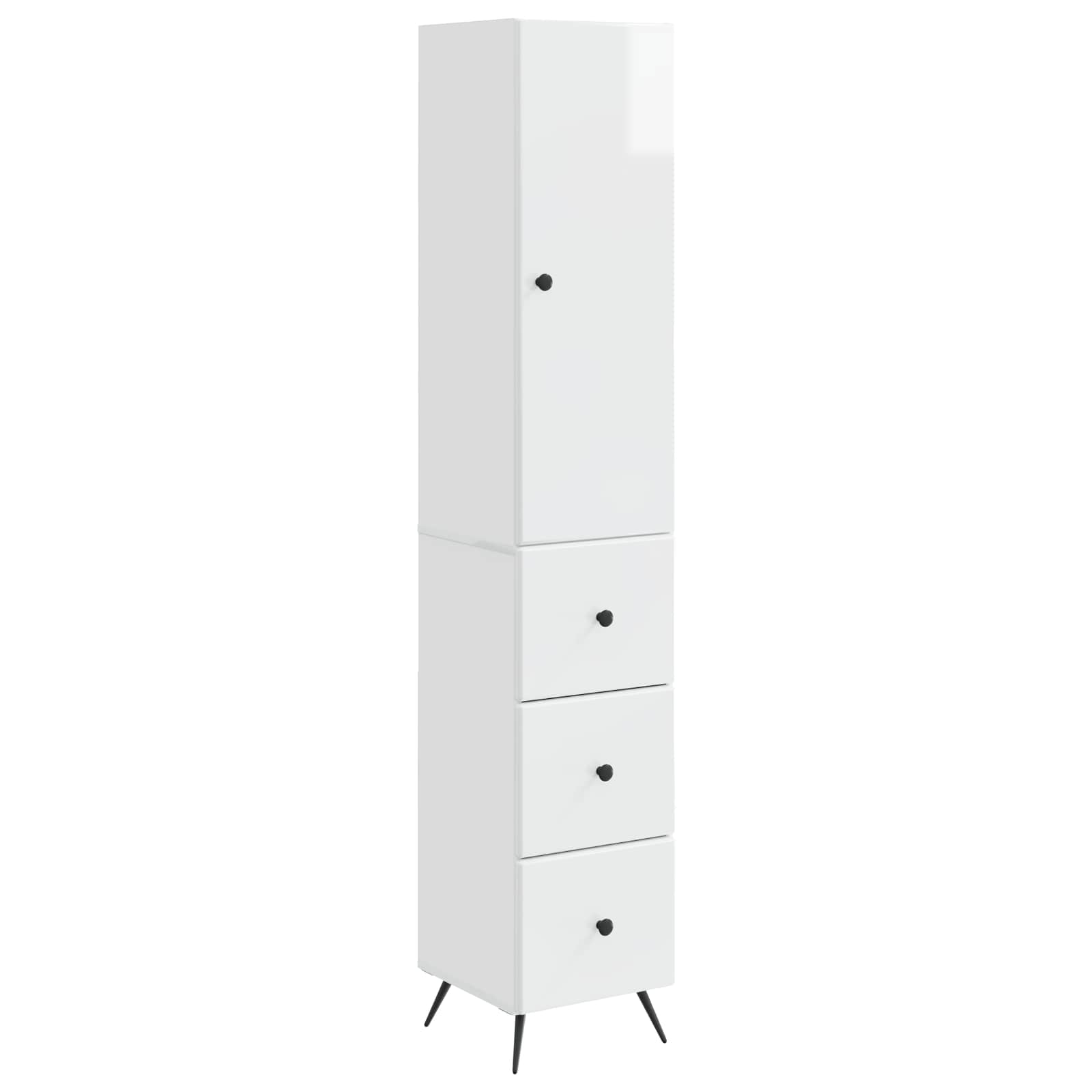 Schrankset 2 pcs Hochglanz Weiß 34,5 x 34,5 x 90 cm