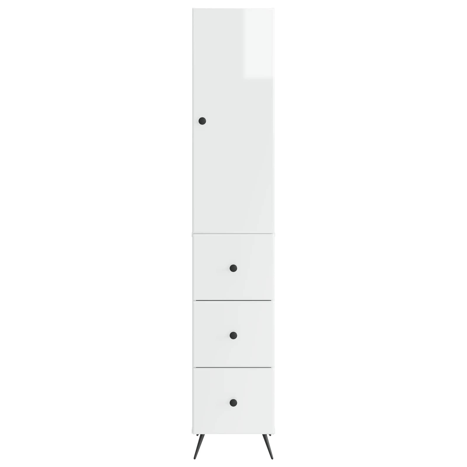Schrankset 2 pcs Hochglanz Weiß 34,5 x 34,5 x 90 cm