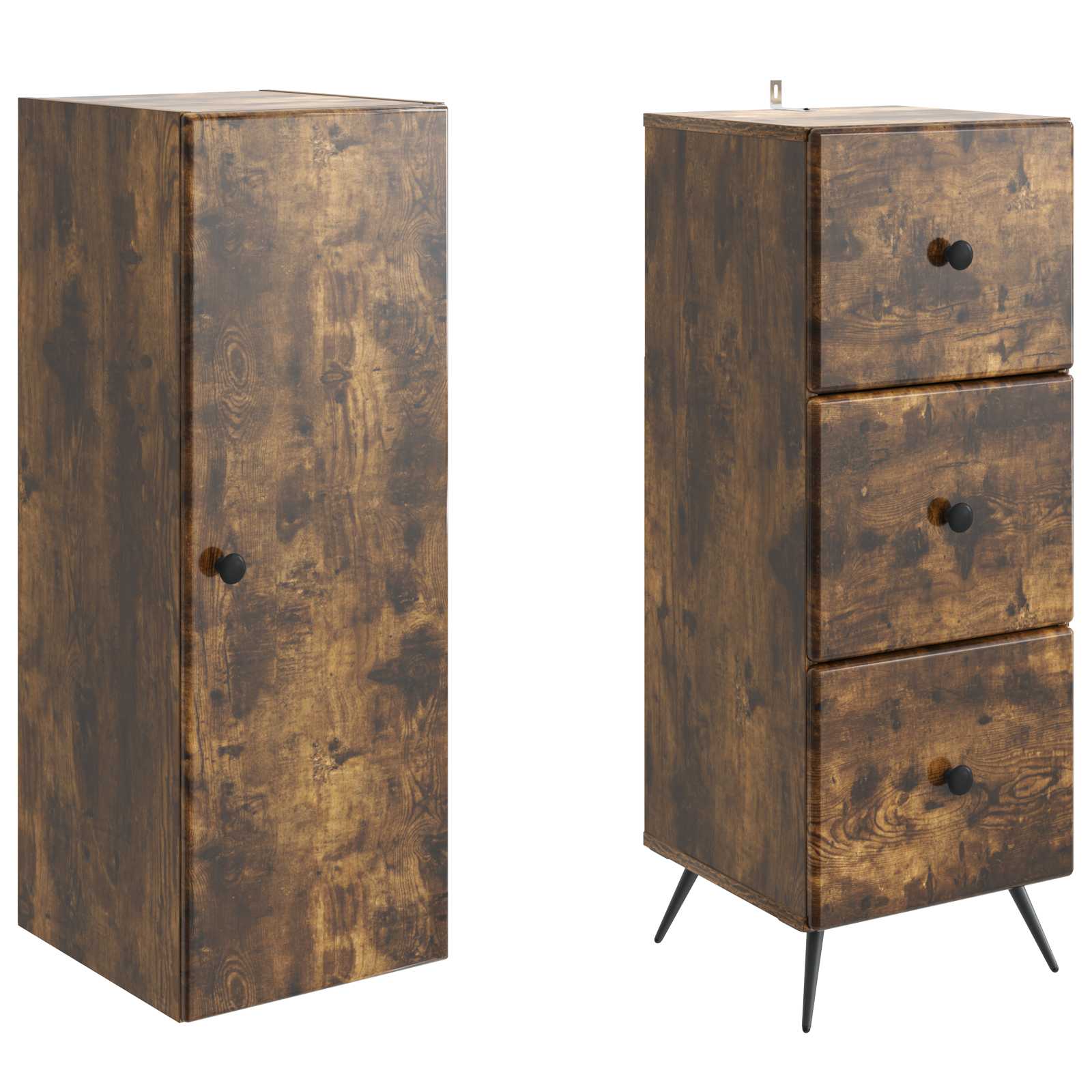 Schrankset 2 pcs Geräucherte Eiche 34,5 x 34,5 x 90 cm