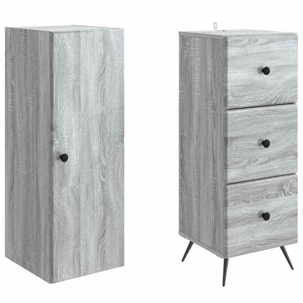 Schrankset 2 pcs Grau Sonoma 34,5 x 34,5 x 90 cm Holzwerkstoff