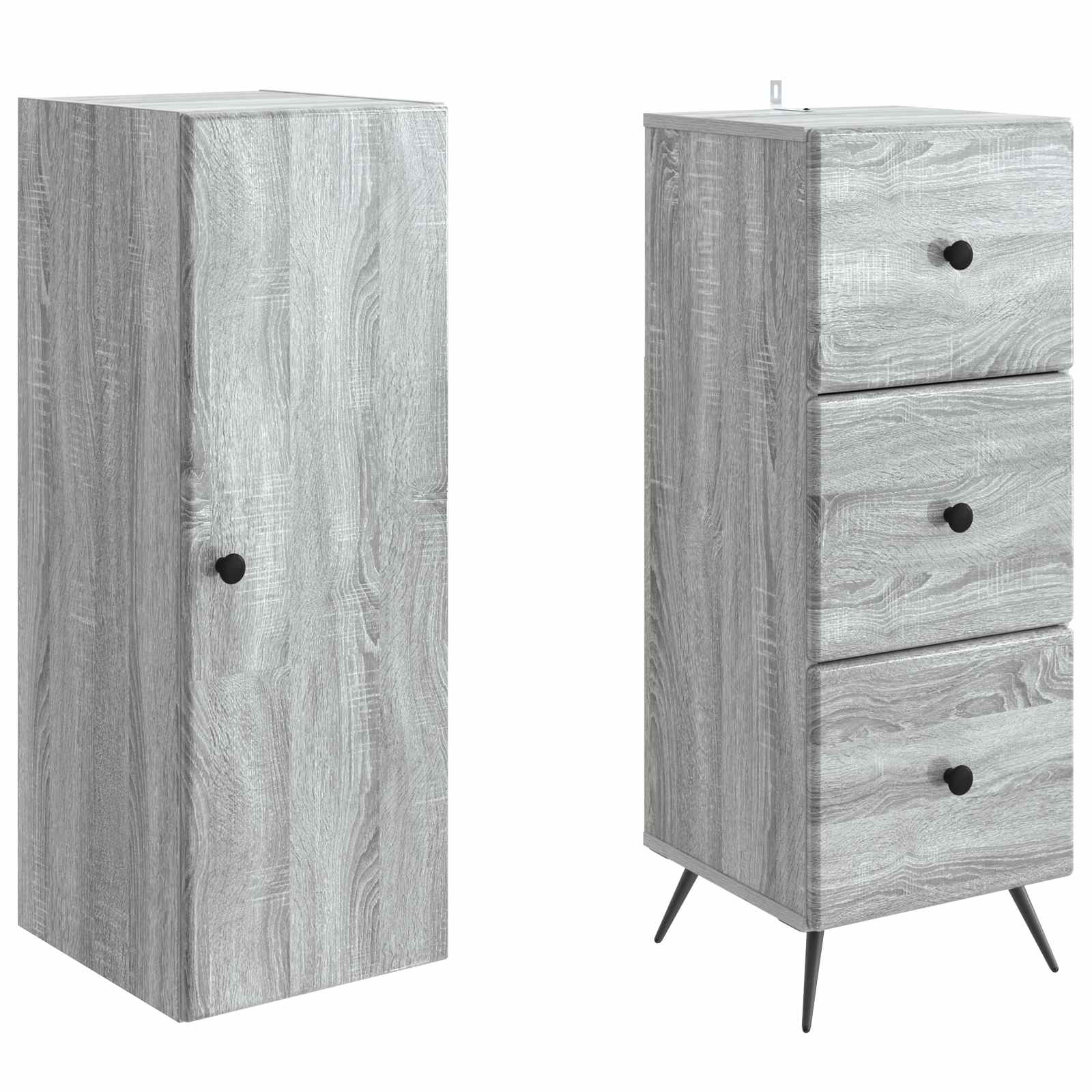 Schrankset 2 pcs Grau Sonoma 34,5 x 34,5 x 90 cm Holzwerkstoff