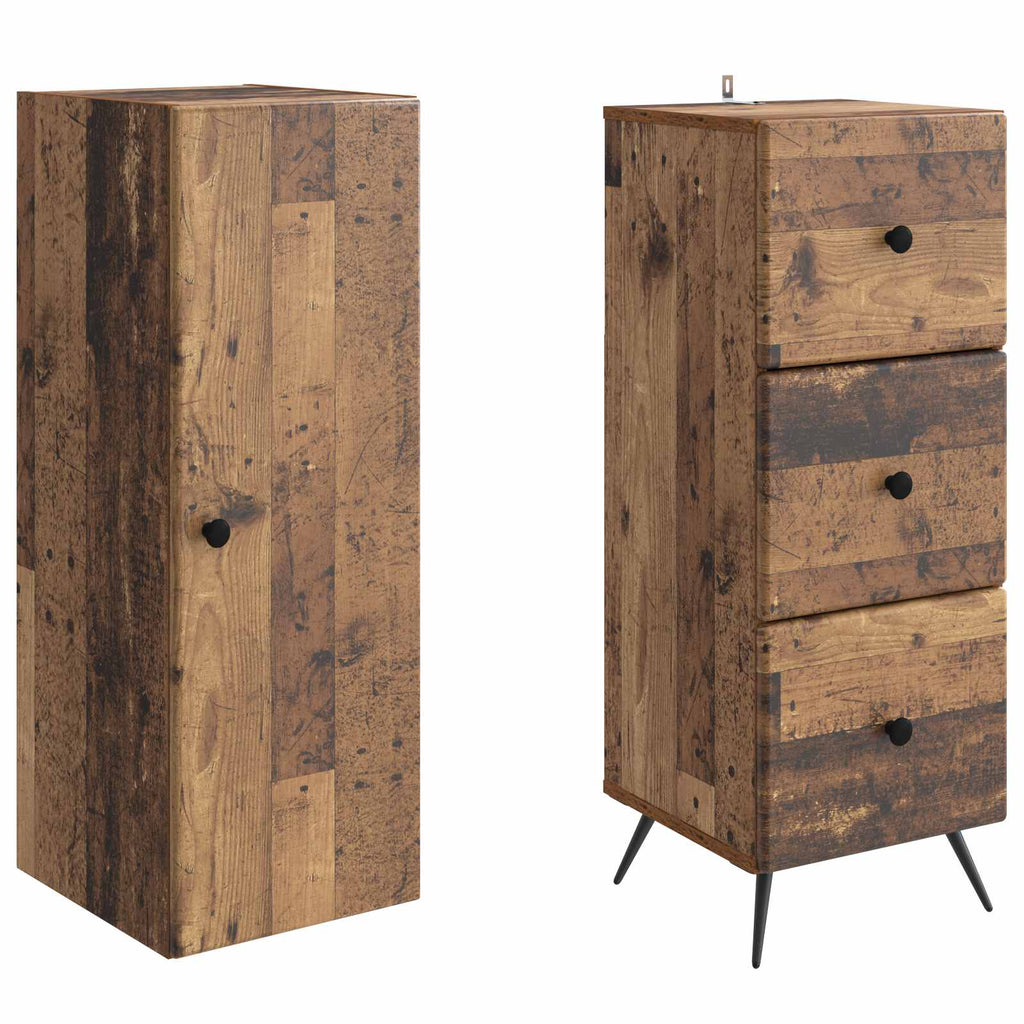 Schrankset 2 pcs Altholz 34,5 x 34,5 x 90 cm Holzwerkstoff
