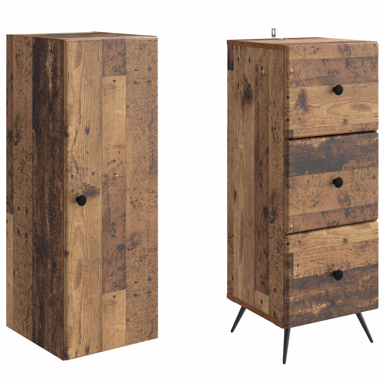 Schrankset 2 pcs Altholz 34,5 x 34,5 x 90 cm Holzwerkstoff