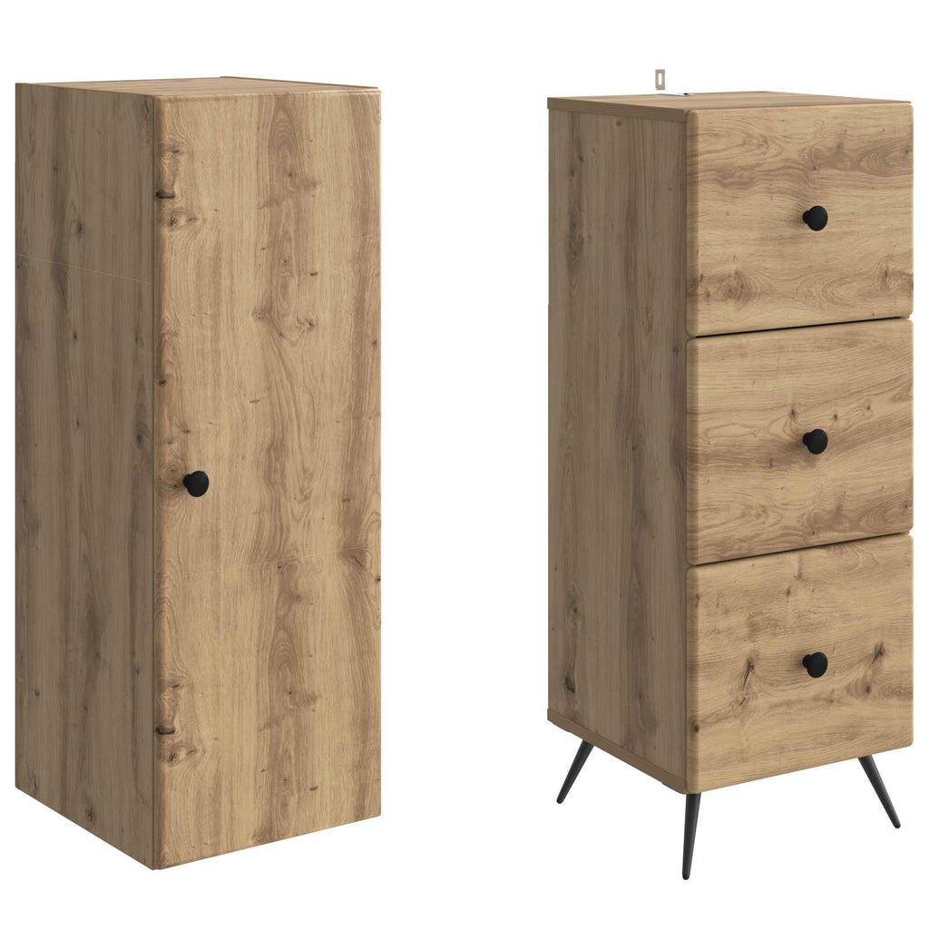 Schrankset 2 pcs Artisan-Eiche 34,5 x 34,5 x 90 cm