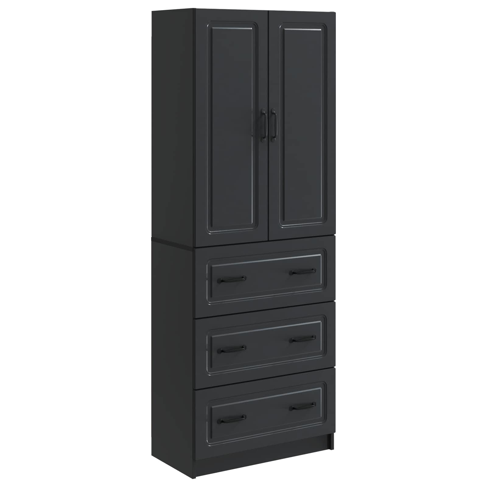 Schrankset 2 pcs Schwarz 66 x 34,5 x 87 cm Holzwerkstoff