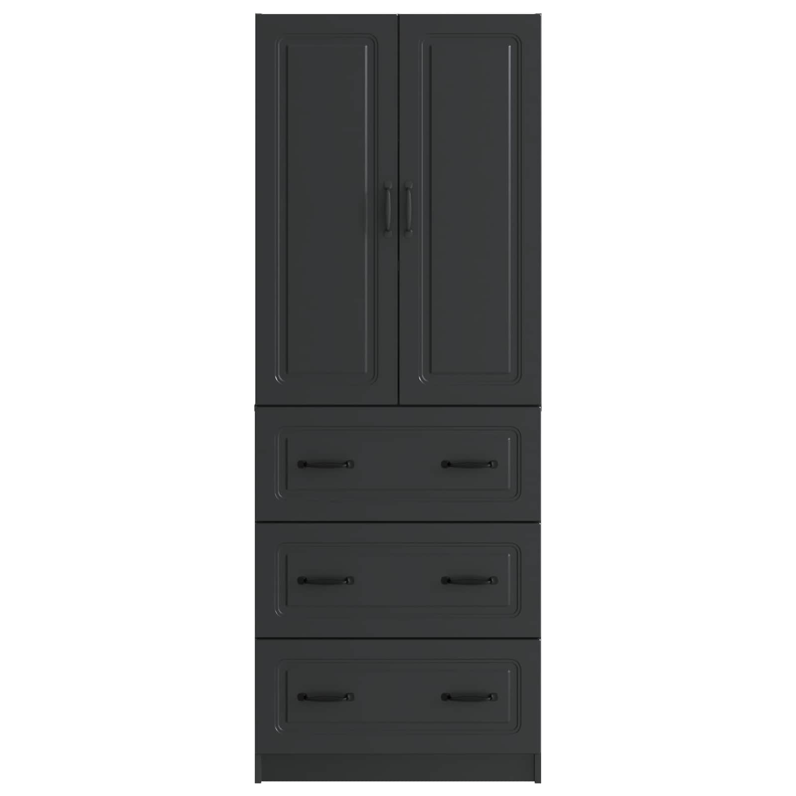 Schrankset 2 pcs Schwarz 66 x 34,5 x 87 cm Holzwerkstoff