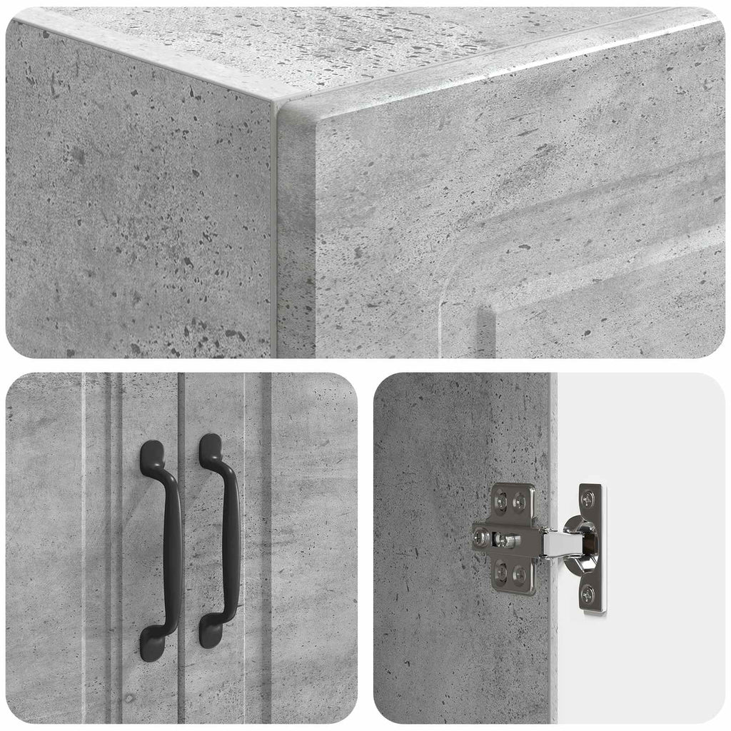 Schrankset 2 pcs Betongrau 66 x 34,5 x 87 cm Holzwerkstoff