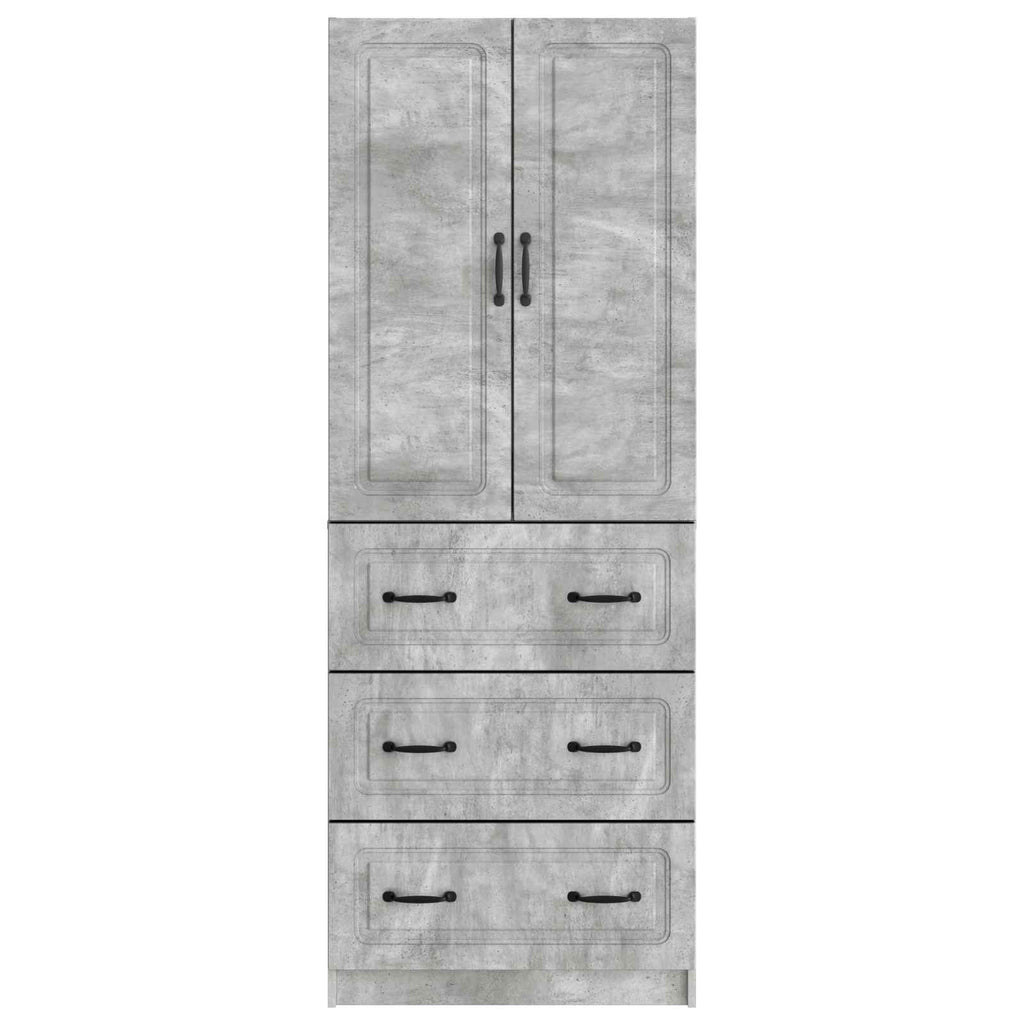 Schrankset 2 pcs Betongrau 66 x 34,5 x 87 cm Holzwerkstoff