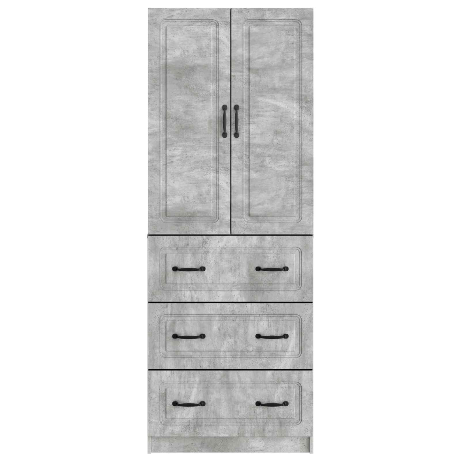 Schrankset 2 pcs Betongrau 66 x 34,5 x 87 cm Holzwerkstoff