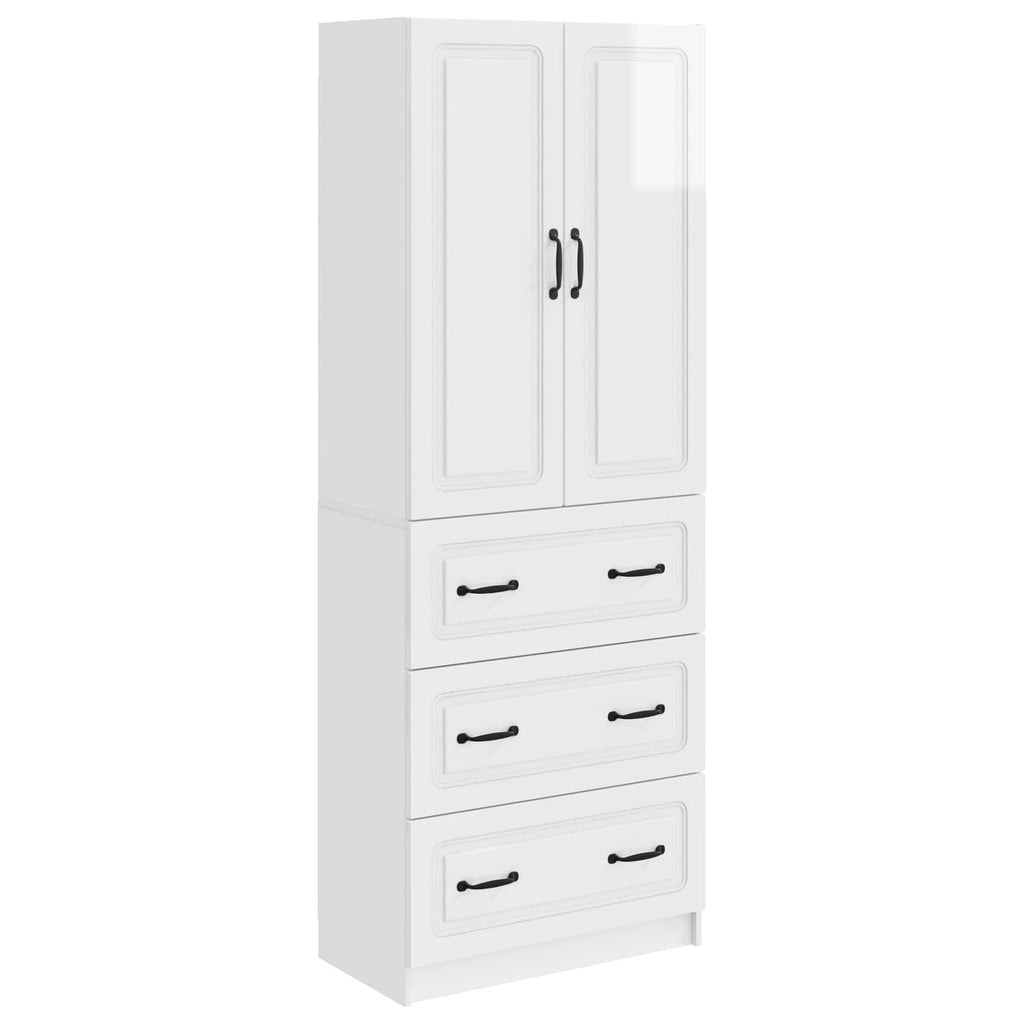 Schrankset 2 pcs Hochglanz Weiß 66 x 34,5 x 87 cm Holzwerkstoff