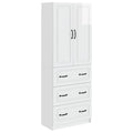 Schrankset 2 pcs Hochglanz Weiß 66 x 34,5 x 87 cm Holzwerkstoff