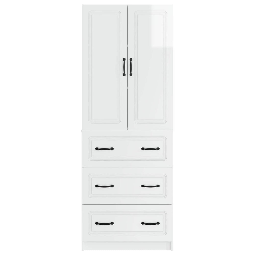 Schrankset 2 pcs Hochglanz Weiß 66 x 34,5 x 87 cm Holzwerkstoff