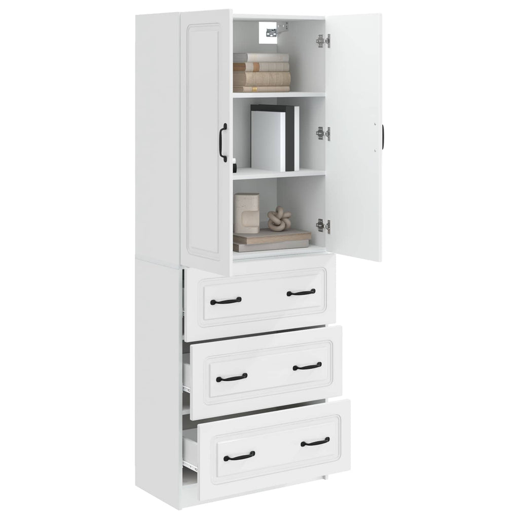 Schrankset 2 pcs Hochglanz Weiß 66 x 34,5 x 87 cm Holzwerkstoff