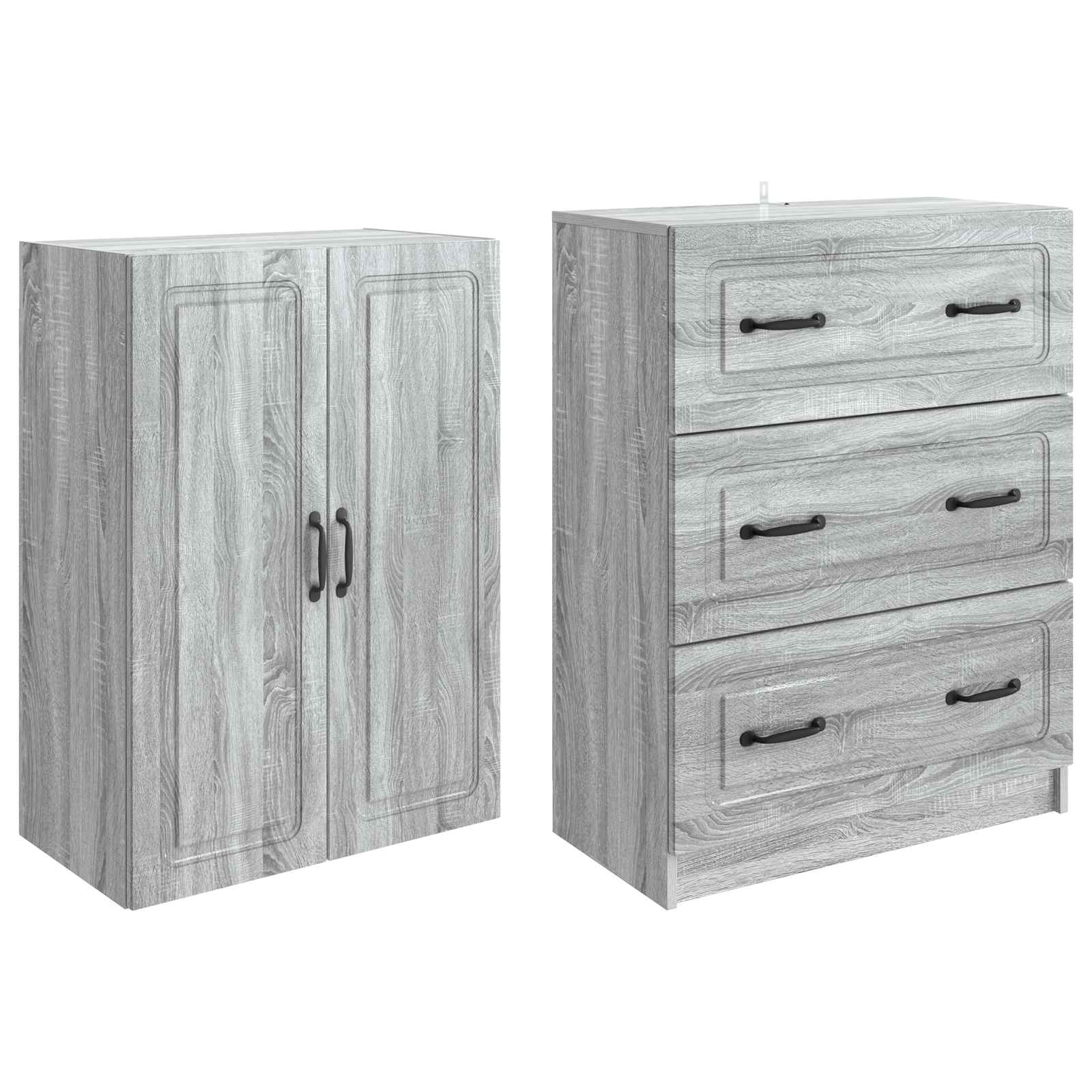 Schrankset 2 pcs Grau Sonoma 66 x 34,5 x 87 cm Holzwerkstoff