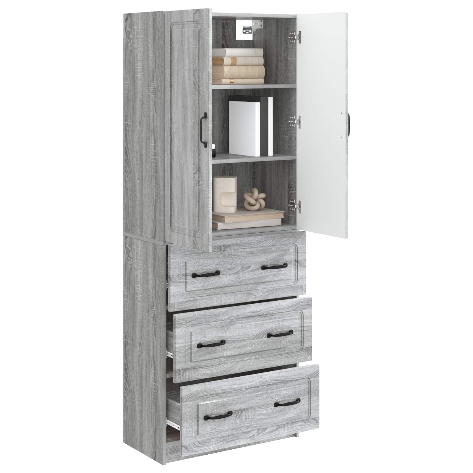 Schrankset 2 pcs Grau Sonoma 66 x 34,5 x 87 cm Holzwerkstoff