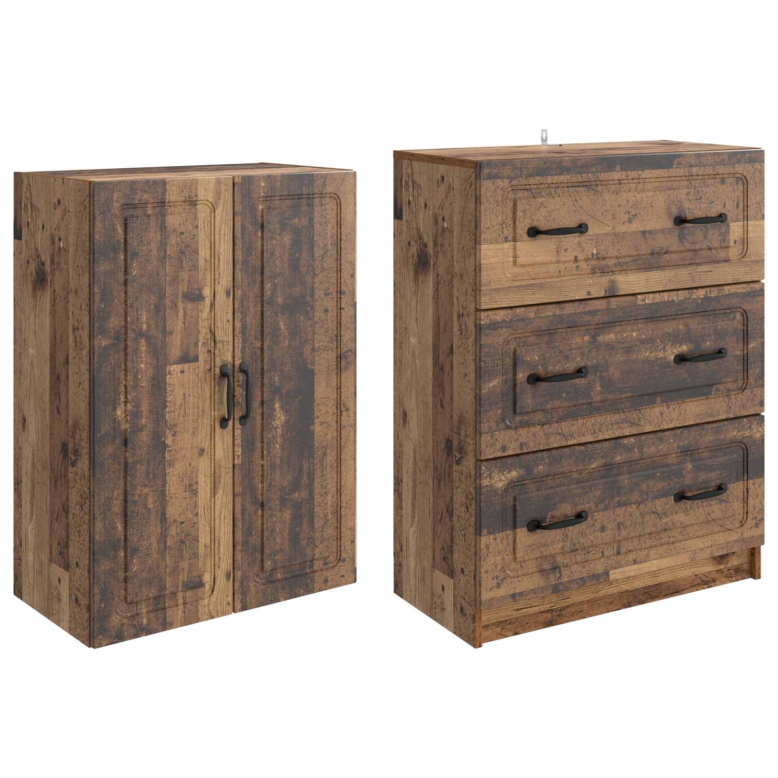 Schrankset 2 pcs Altholz 66 x 34,5 x 87 cm Holzwerkstoff