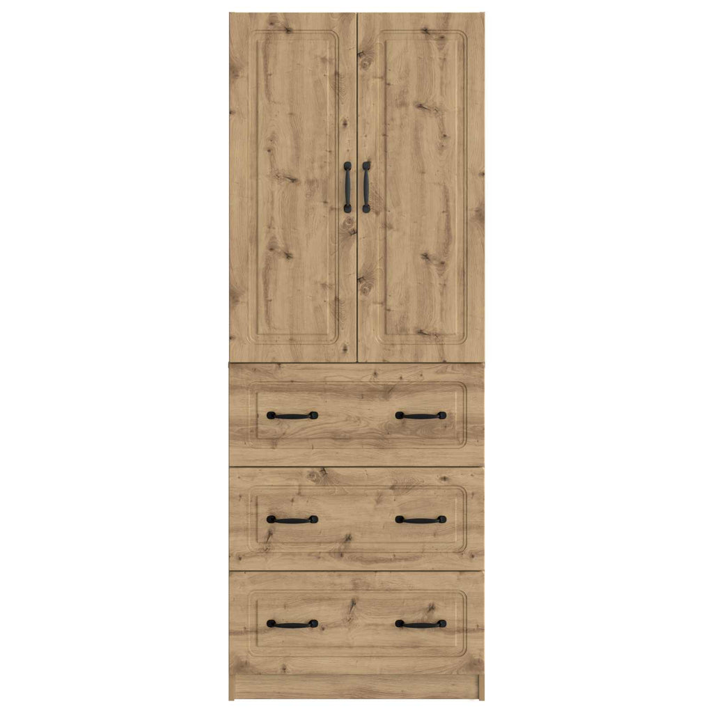 Schrankset 2 pcs Artisan-Eiche 66 x 34,5 x 87 cm Holzwerkstoff