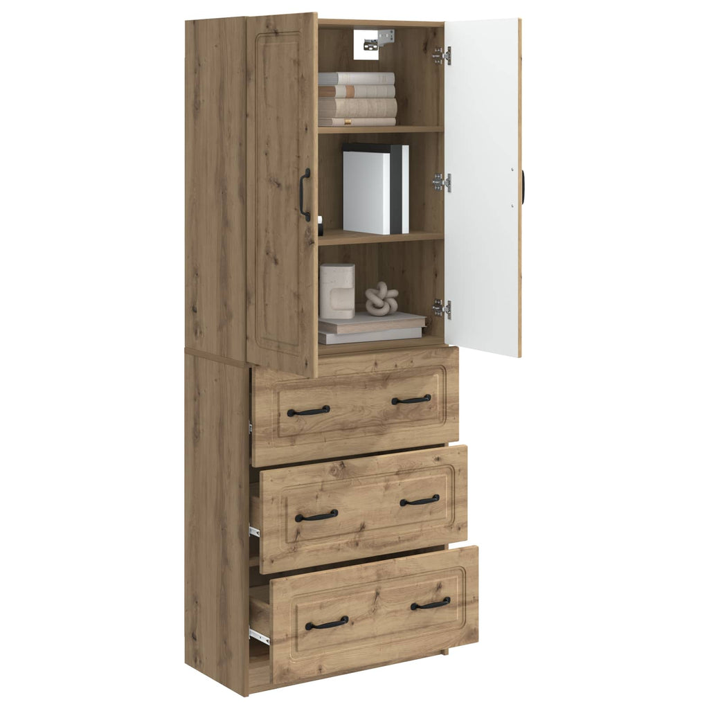 Schrankset 2 pcs Artisan-Eiche 66 x 34,5 x 87 cm Holzwerkstoff