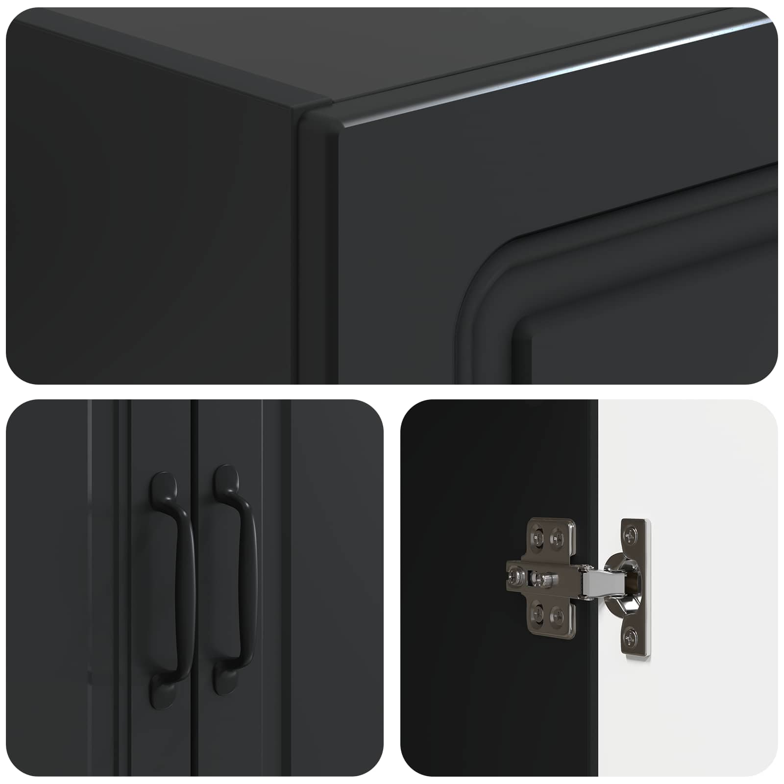 Schrankset 2 pcs Schwarz 33 x 34,5 x 87 cm Holzwerkstoff