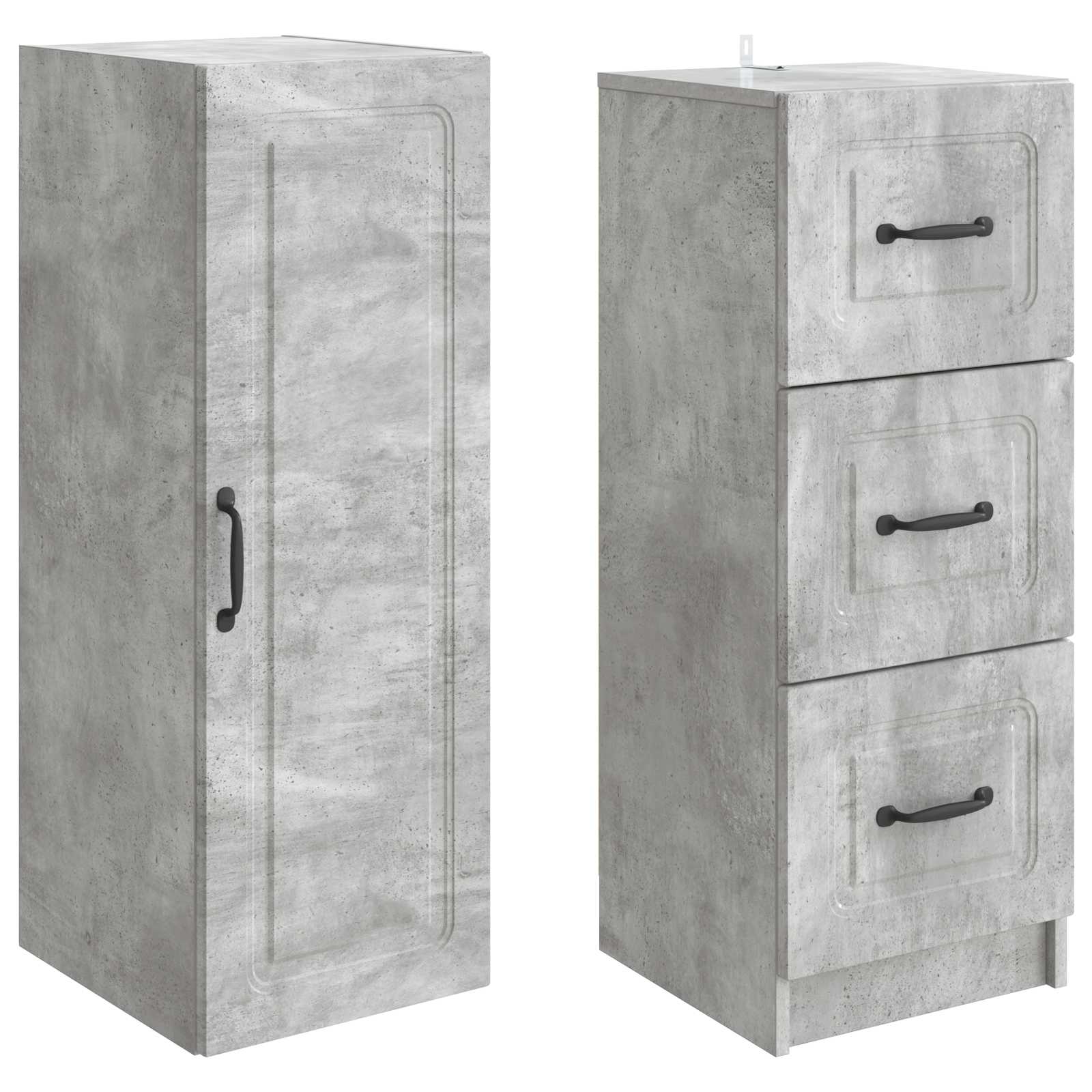 Schrankset 2 pcs Betongrau 33 x 34,5 x 87 cm Holzwerkstoff