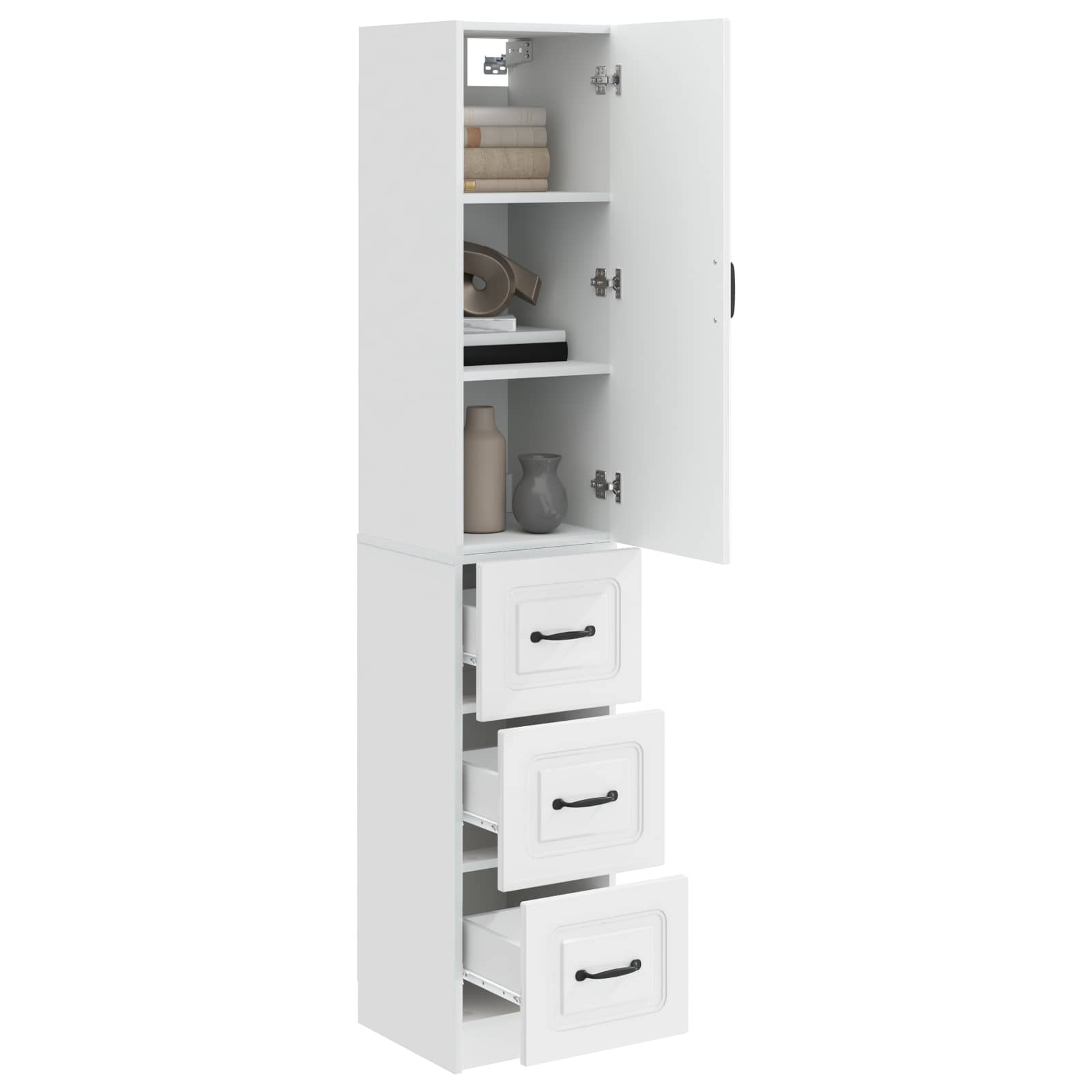 Schrankset 2 pcs Hochglanz Weiß 33 x 34,5 x 87 cm Holzwerkstoff