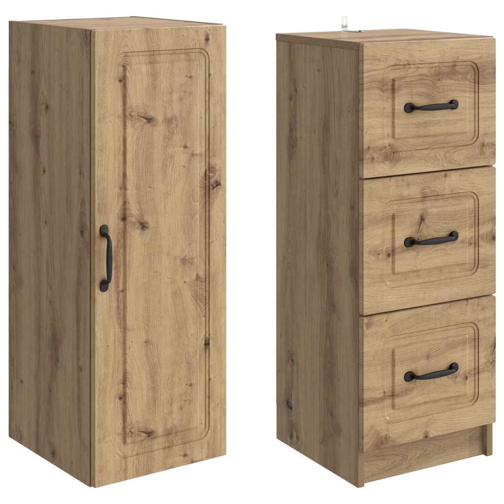 Schrankset 2 pcs Artisan-Eiche 33 x 34,5 x 87 cm Holzwerkstoff