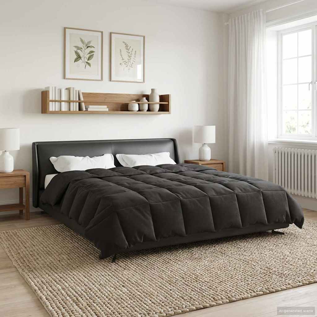 Sommerdecke Gepolstert Anthrazit 200 x 240 cm Mikrofaser