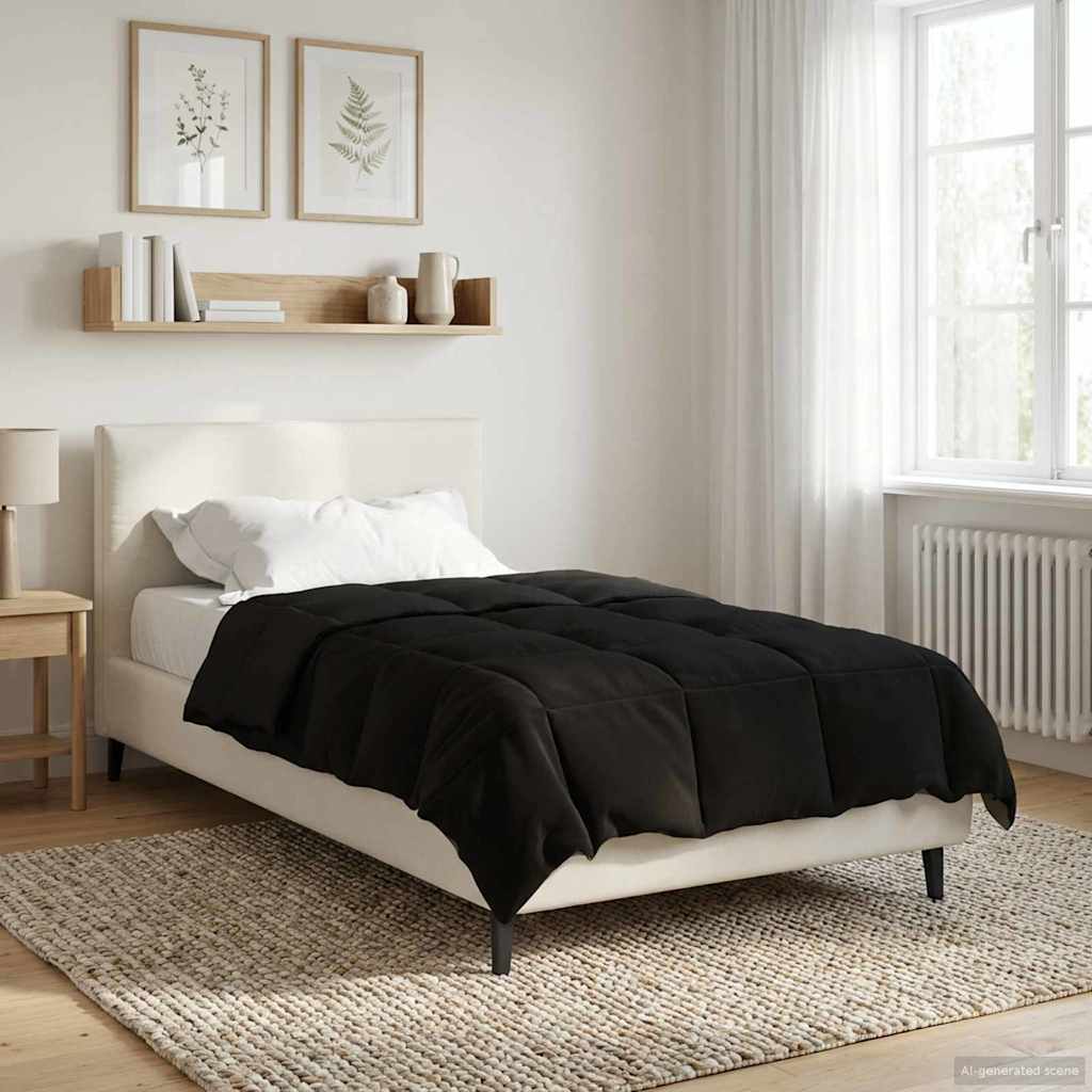 Sommerdecke Gepolstert Schwarz 140 x 200 cm Mikrofaser