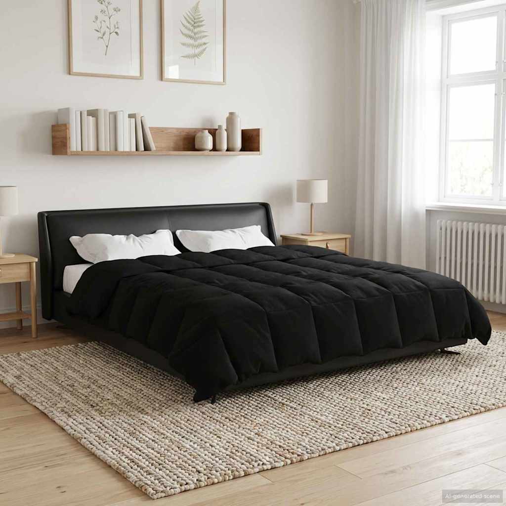 Sommerdecke Gepolstert Schwarz 200 x 220 cm Mikrofaser