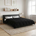 Sommerdecke Gepolstert Schwarz 200 x 220 cm Mikrofaser