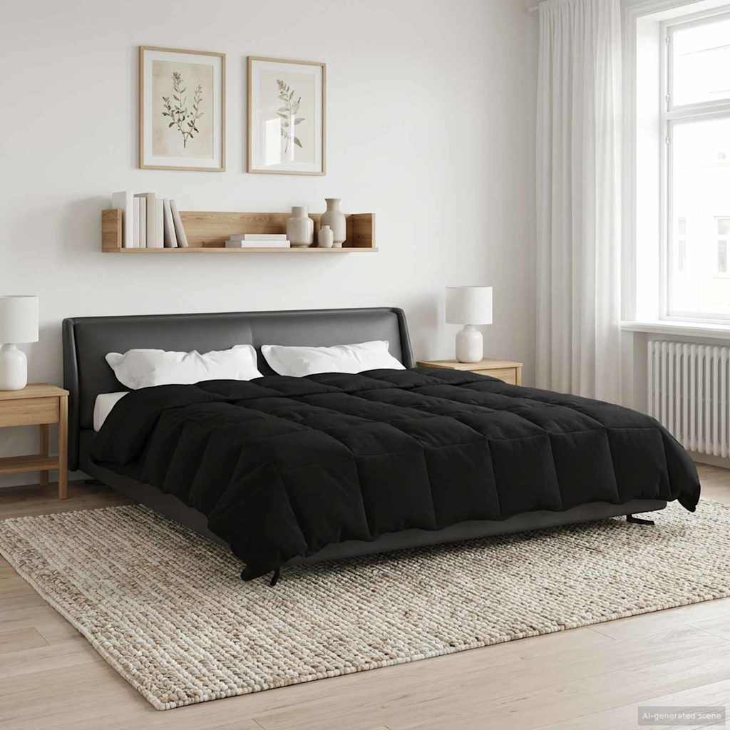 Sommerdecke Gepolstert Schwarz 240 x 260 cm Mikrofaser