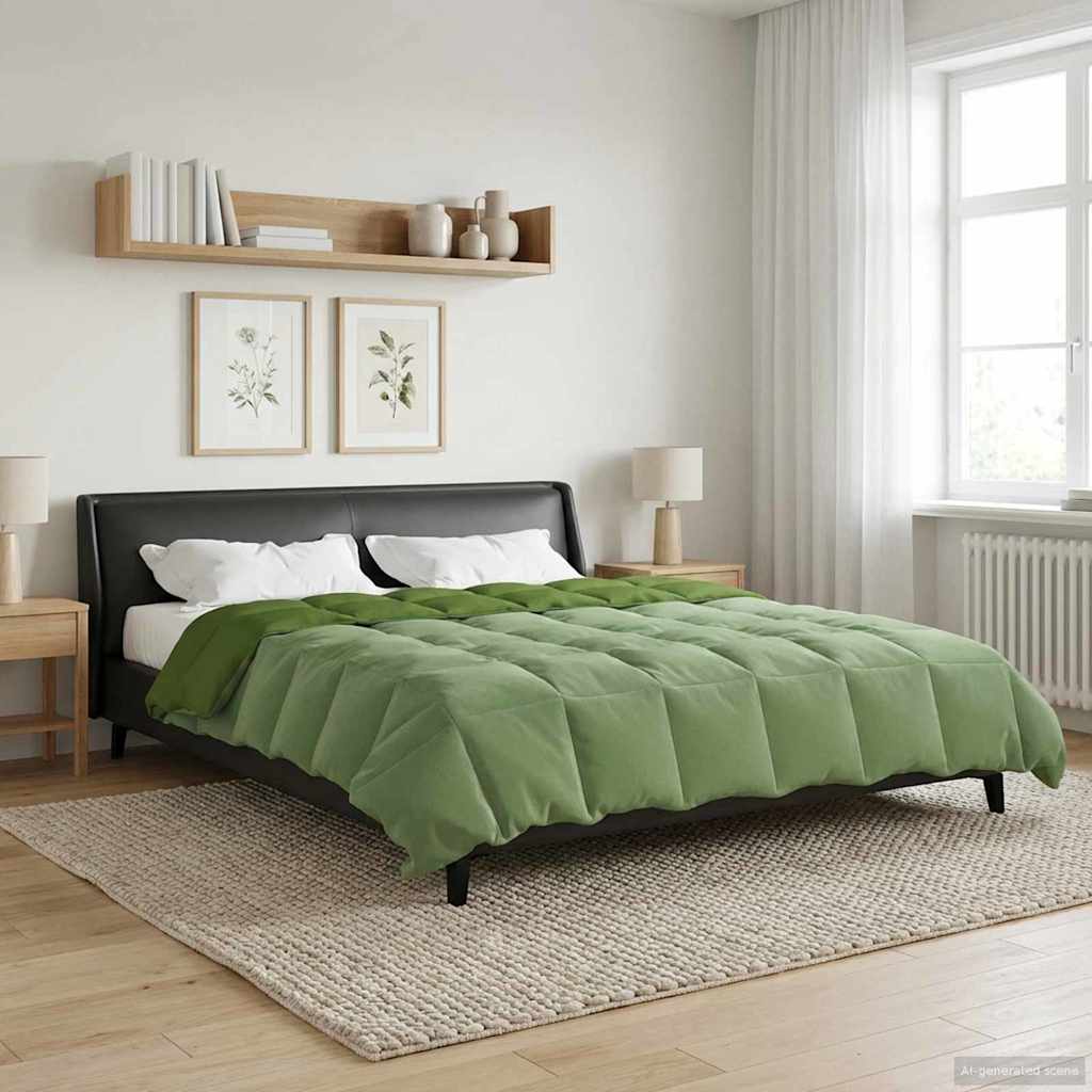Sommerdecke Gepolstert Grün 220 x 260 cm Mikrofaser