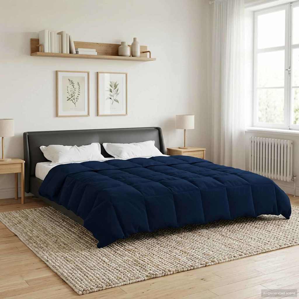 Sommerdecke Gepolstert Dunkelblau 200 x 200 cm Mikrofaser