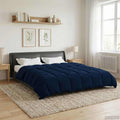 Sommerdecke Gepolstert Dunkelblau 200 x 200 cm Mikrofaser