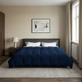 Sommerdecke Gepolstert Dunkelblau 200 x 220 cm Mikrofaser