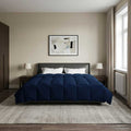 Sommerdecke Gepolstert Dunkelblau 240 x 260 cm Mikrofaser
